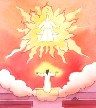 私たちの神であり救い主であるイエスは、悲しみや混乱の「雲」が私たちの生活を満たしているように見えても、すべてのミサで私たちと一緒に、そして私たちのために祈っています。 作： Elizabeth Wang
