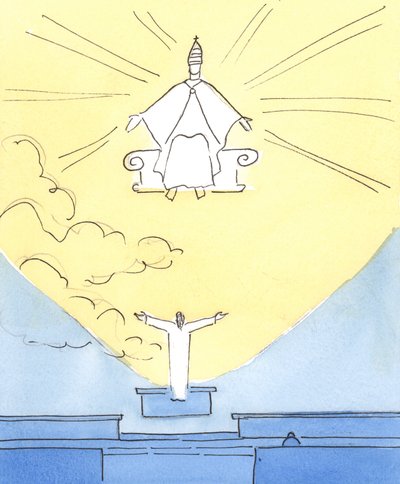 私たちの神であり救い主であるイエスは、悲しみや混乱の「雲」が私たちの生活を満たしているように見えても、すべてのミサで私たちと一緒に、そして私たちのために祈っています。 作： Elizabeth Wang