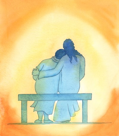 イエスの愛は個人的で、優しく、変わらないものです。彼は常に私たちと一緒にいて、特に祝福された秘跡にいて、彼の存在で私たちを慰めています。、2003年（紙にw - c） 作： Elizabeth Wang
