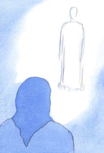 私が誘惑と激しく戦ってきたとき、光と恵みはキリストから私の魂に惜しみなく注ぐことができます、2002年（紙にw - c） 作： Elizabeth Wang