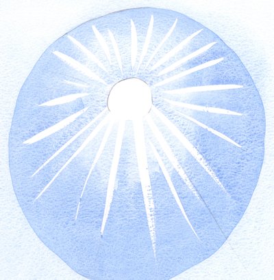 太陽に感謝する人はその熱と光に感謝するので、神を愛する人は神の意志も愛するべきです。、2001年（紙にw - c） 作： Elizabeth Wang