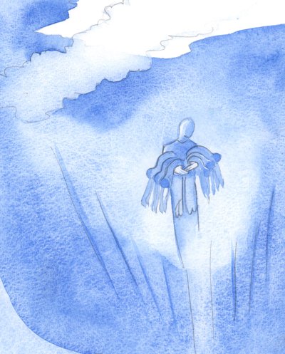 他の人のためにキリストの名によって祈る人は、そうでなければ喜びの希望がない人を腕に抱いて天国に耐えます、2001年（紙にw - c） 作： Elizabeth Wang