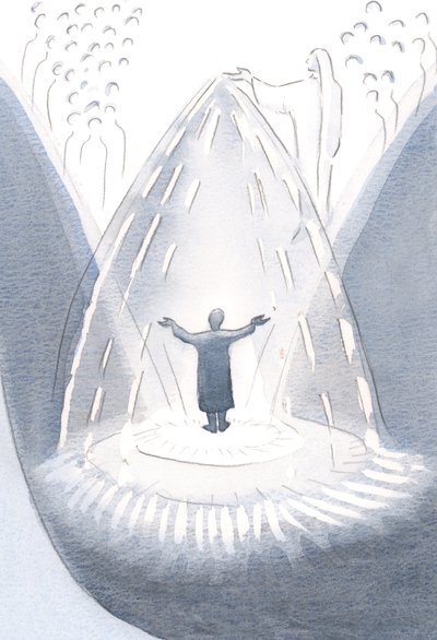 私たちの聖母マリアは、私たちが神に助けを求めるとすぐに、雨のように恵みを散らします。彼女を通して、私たちは祝福を浴びせられます、2000年（紙にw - c） 作： Elizabeth Wang
