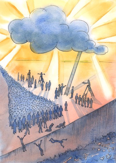 人々は死に向かって進んでおり、おそらく地獄、2004年（紙にw - c） 作： Elizabeth Wang