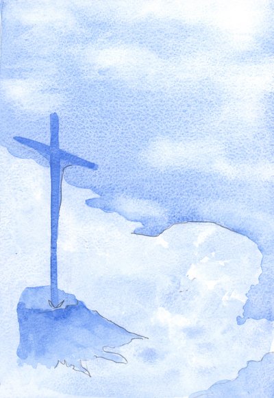 すべての町や村の人々は、2002年に私たちの祭壇で彼の犠牲を捧げたキリストの功績に今彼らに与えられた恵みを負っています（紙にw - c） 作： Elizabeth Wang