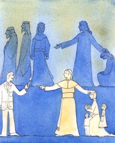 教皇ヨハネパウロ2世は、道徳についての真実を恐れることなく話すという点でキリストのようでした、2006年（紙にw - c） 作： Elizabeth Wang