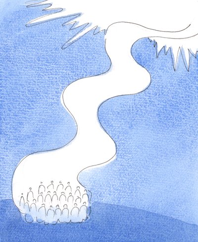聖なる典礼は、2004年に教会から神に向かって上向きに注がれる賛美の川のようなものです（紙にw - c） 作： Elizabeth Wang