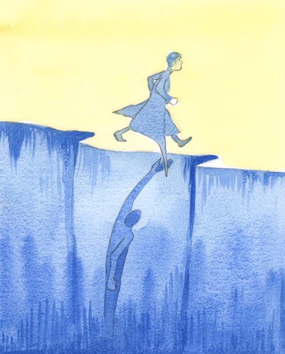 サタンは私たちの不注意または利己的な考えを使って私たちを罪と闇に引きずり込むことができます。敵が誰かの羽ばたき衣服を捕まえたときのように、2003年（紙にw - c） 作： Elizabeth Wang