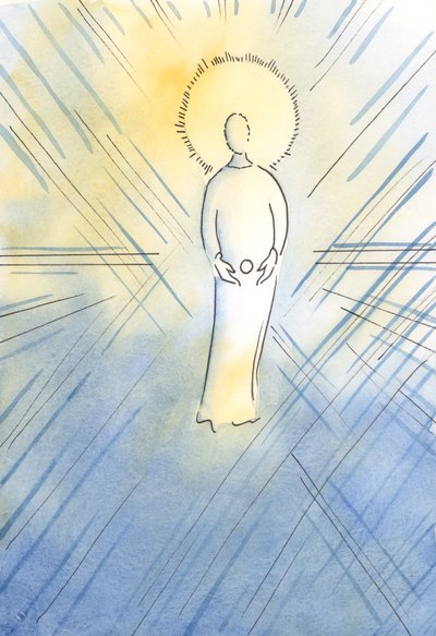 セントアンは彼女の子宮の中でホストのように無原罪の者を思いついた。神の母となる聖母マリア、2000年（紙にw - c） 作： Elizabeth Wang