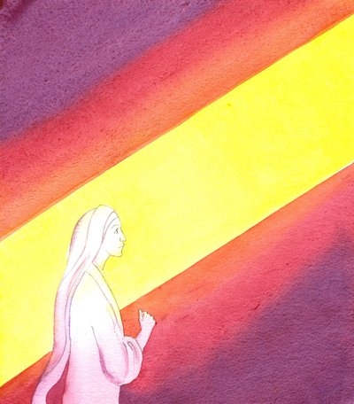 受胎告知、2001年（紙にw - c） 作： Elizabeth Wang