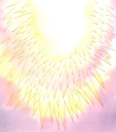 ゴッドヘッドはとても神聖で非効率的で栄光に満ちています、2004年（紙にw - c） 作： Elizabeth Wang