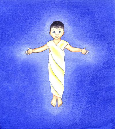 幼児イエス、2001年（紙にw - c） 作： Elizabeth Wang