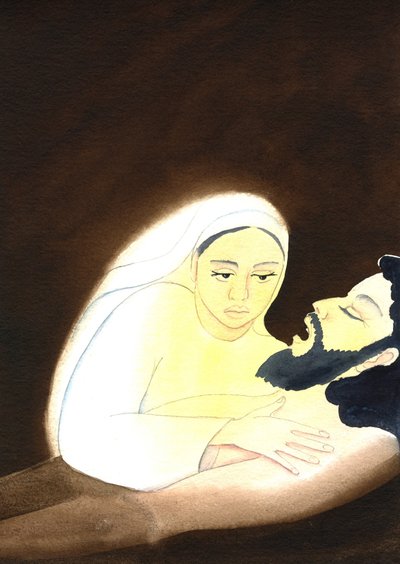 ピエタ、2001年（紙にw - c） 作： Elizabeth Wang