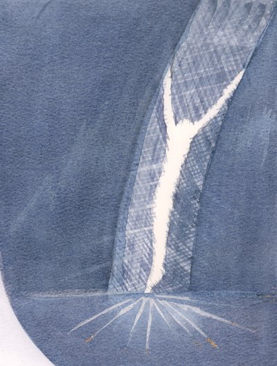 イエスの犠牲は、私たちが天国に入ることができるように、私たちが天国に入ることができるように、至聖所、神の光へのカーテンを通して生きた開口部を作りました（紙にw - c） 作： Elizabeth Wang