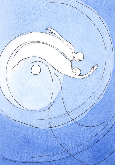 魂に対する神の驚くべき愛は、雅歌に記述されています：「彼の左手は彼女の頭の下にあり、彼は彼女を抱きしめました...」、2002年（紙にw - c） 作： Elizabeth Wang
