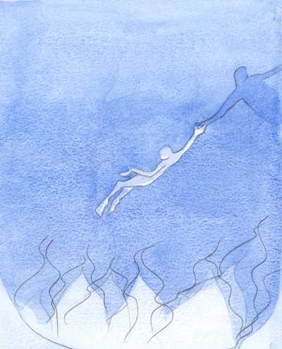 死にゆく祈りの中で愛情を込めて「手を伸ばす」人は、2001年の地獄の瀬戸際からでも誰かを救うことができます（紙にw - c） 作： Elizabeth Wang