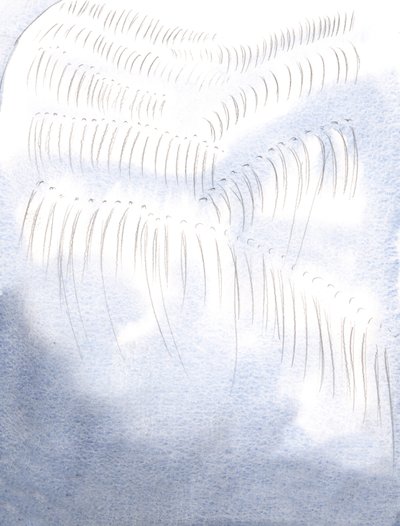 神の純粋な栄光のために座ったりひざまずいたりする人は、天使の働きと目的を真に模倣します。、2001年（紙にw - c） 作： Elizabeth Wang