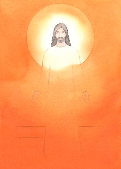 キリストの純粋さは、彼の無原罪の母の純粋さから生じました。彼は真の神であり、完璧な人である、2002年（紙にw - c） 作： Elizabeth Wang