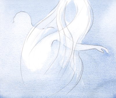 神の愛のために生きる魂は、虚弱な体が消えても、光に満ちた神の前のランプのようなものです。、2001年（紙にw - c） 作： Elizabeth Wang