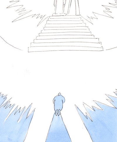 煉獄の後、死後すぐではなく、天国に入る準備ができている魂は、神の頭の前で畏敬の念を抱き、キリストと聖母が彼を父の心に導くのを待ちます。、2004（w - co 作： Elizabeth Wang
