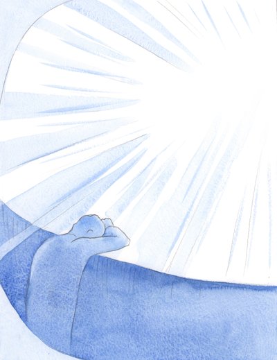 煉獄の魂は、2001年の恥と悲しみのために、今のところ、神から距離を置いています（紙にw - c） 作： Elizabeth Wang