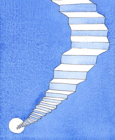 地球と天国を隔てる暗い深淵を横切る唯一の道、2004年（紙にw - c） 作： Elizabeth Wang