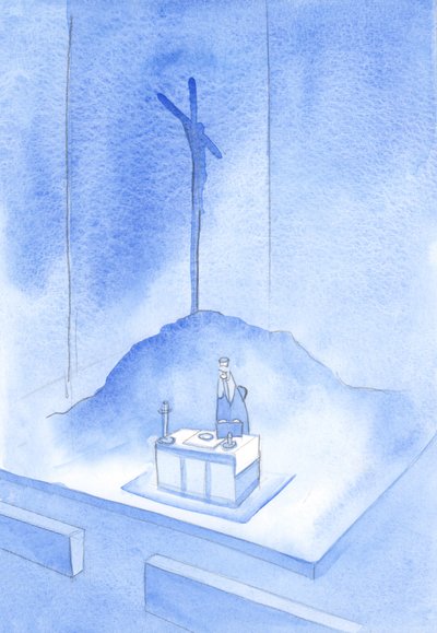 これは私の血の杯です」：カルバリーの犠牲は2001年のすべてのミサで再提示されます（紙にw - c） 作： Elizabeth Wang