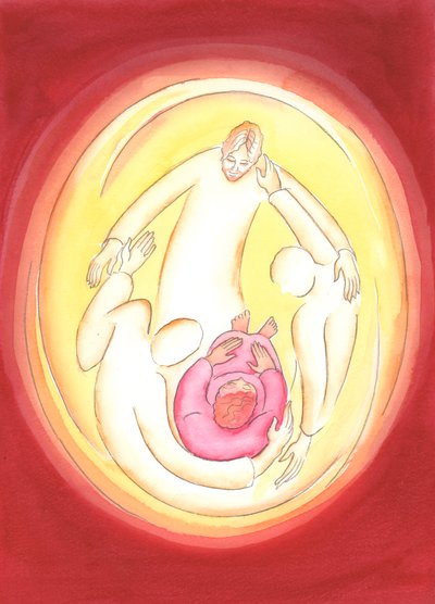 聖三位一体と完全に一致することを通して、神の意志を実行し、神が愛するすべての人を愛することを通して、2004年（紙にw - c） 作： Elizabeth Wang