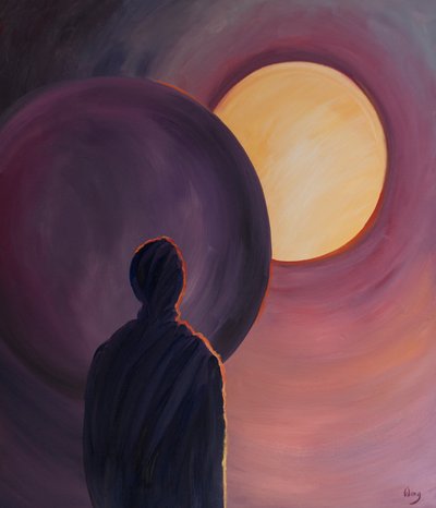 熱心な祈りを通して、私たちはキリストの光が私たちの生活に輝くことを可能にします、2001年（船上の油） 作： Elizabeth Wang