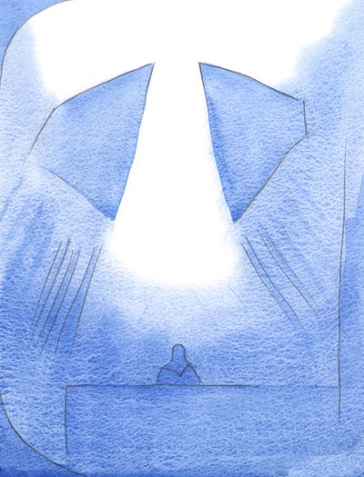 父との結合を通して、キリストを通して、霊の中で、そして自信を持って祈りの中で、それはまるで天国への「扉」が開かれたかのようです、2002年（紙にw - c） 作： Elizabeth Wang