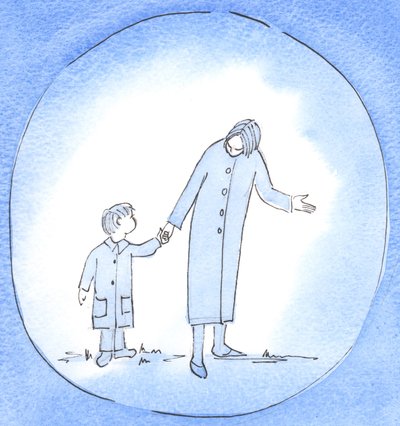 私たちが困っている人を導き、助けるとき、私たちは小さな子供を導き、指導し、励ます母親のようになることができます、2003年（紙にw - c） 作： Elizabeth Wang