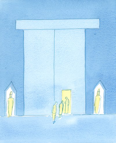 私たちが祈るとき、私たちは天国の王の宮殿に近づきます、2003年（紙にw - c） 作： Elizabeth Wang
