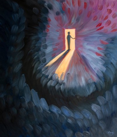 私たちが主に私たちの本当の懸念を謙虚に明らかにするときはいつでも、私たちは私たちの魂に扉を開き、主の素晴らしい光を取り入れます、2001年（船上の油） 作： Elizabeth Wang