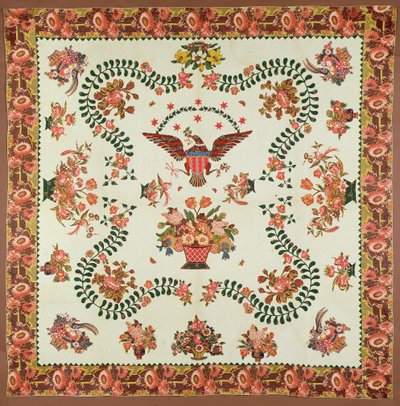 キルト、1825年頃（アップリケコットン） 作： Elizabeth Welsh