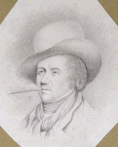 ジェームズ・シャープルズ（c.1751-1811）の絵画の後に描かれたデュック・ド・リアングール（1747-1827）の肖像（紙に鉛筆 作： Ellen Sharples