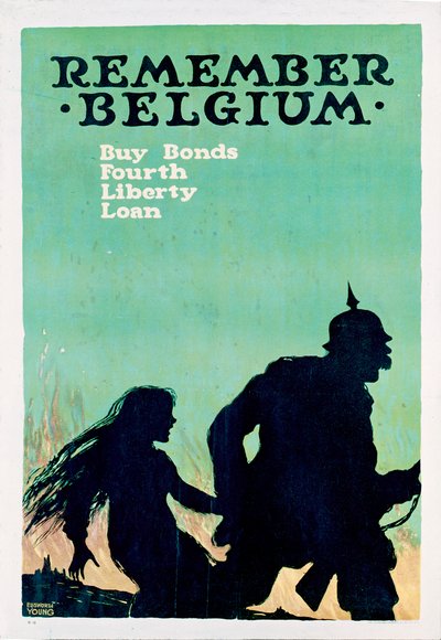 ベルギーを忘れない - アメリカの第一次世界大戦のポスター 作： Ellsworth Young