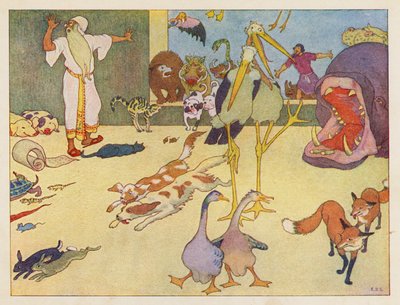 ノアの方舟混乱（カラーリトグラフ） 作： Elmer Boyd Smith