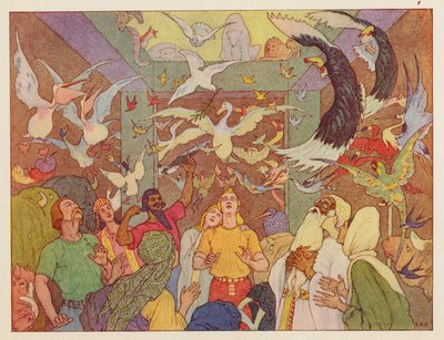 ノアの方舟鳩の帰還（カラーリトグラフ） 作： Elmer Boyd Smith