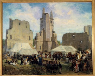威厳あるルイ・フィリップ1世とその家族の散歩 エロイ・フィルミン・フェロン（1802-1876）による絵画。1832.トゥール、美術博物館 作： Eloi Firmin Feron