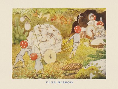 トムテボの子供たち マッシュルームキッズ コットン 作： Elsa Beskow