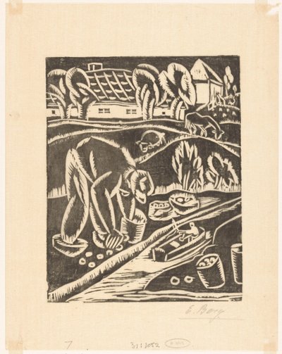 農業事業 作： Else Berg (signed by artist)