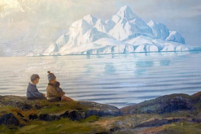 西グリーンランドのディスコベイで夏の人々 作： Emanuel A. Petersen