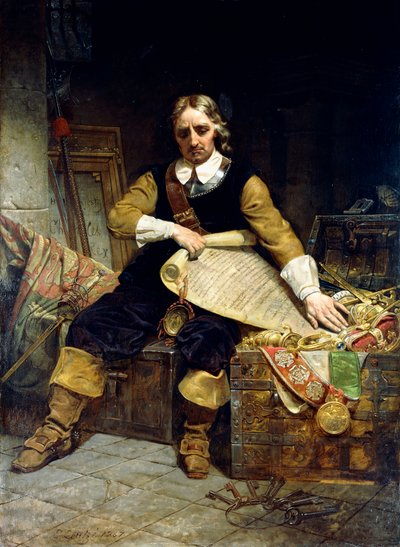 オリバークロムウェル、1867年 作： Emanuel Gottlieb Leutze