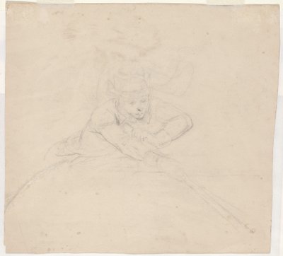 ポール付き半身像の習作 [裏面] 作： Emanuel Gottlieb Leutze