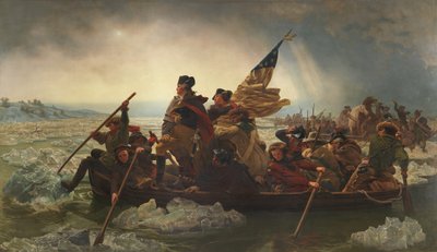 1851年、デラウェアを渡るワシントン。 作： Emanuel Gottlieb Leutze