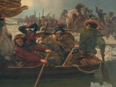 1776年12月25日、デラウェア川を渡るワシントン 作： Emanuel Gottlieb Leutze