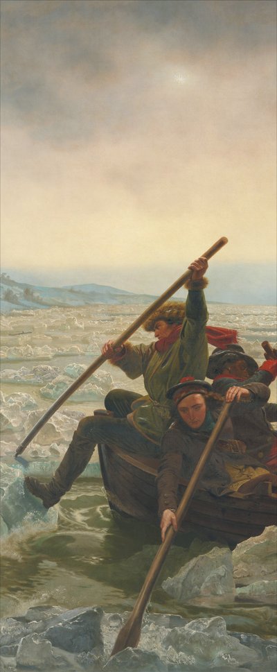 1776年12月25日、デラウェア川を渡るワシントン 作： Emanuel Gottlieb Leutze