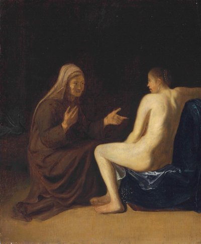 ドイツ語：Sitzender Akt （Vertumnus und Pomona） VertumnusとPomona 作： エマニュエル・ド・ウィッテ
