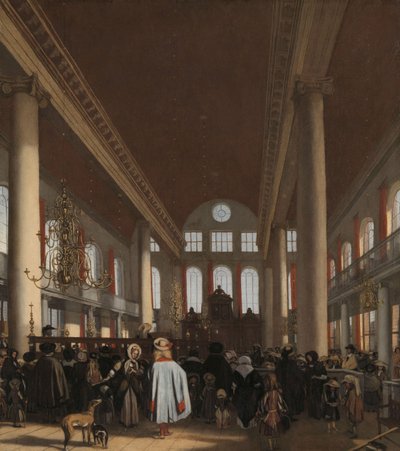 アムステルダムのポルトガルシナゴーグの内部、1680 作： Emanuel de Witte