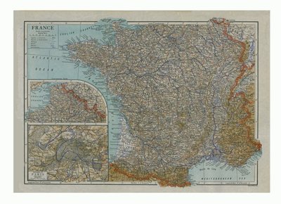 フランスの地図、c1910。 作： Emery Walker